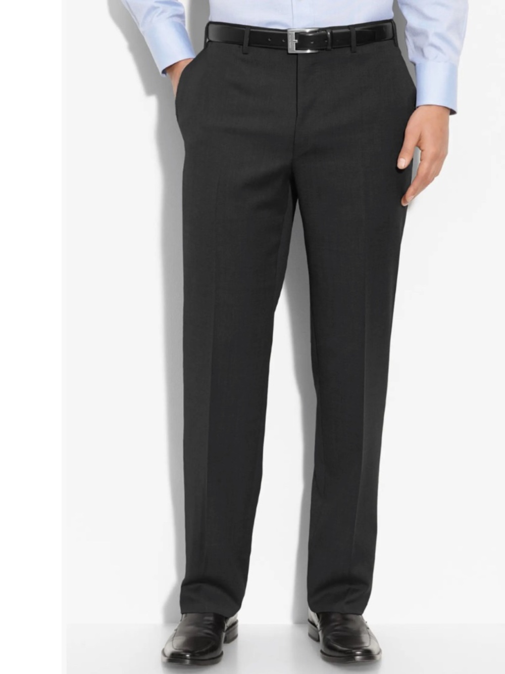 Canali Italy Black 100% Pure Wool Flat-Front Dress Pants Trousers 36 / 52 Drop 7